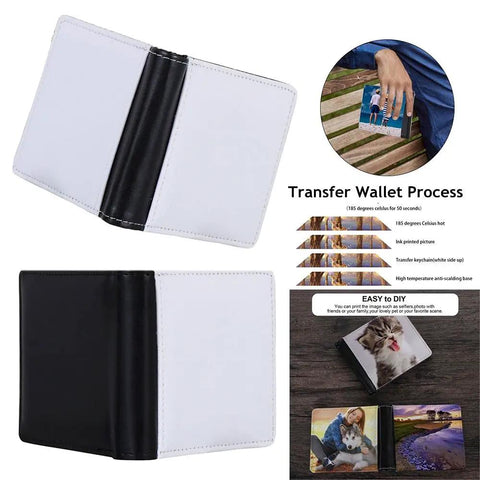 Heat Transfer Wallet DIY Card Holder One Side Print Kit For Women And Men Easy Image Transfer On PU Leather Slim Card Wallet