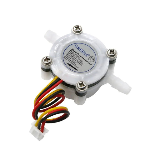 Quarter Inch Water Flow Sensor Hall Effect Flowmeter For Food Grade Use 0.3 To 6 Liters Per Minute DC Five To Twenty Four Volts RoHS