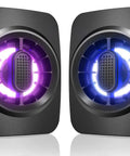 Compact USB Powered PC Speakers With 3.5mm AUX And Dual 3W Drivers Deliver Crystal Clear Stereo Sound, 7 Color RGB Lighting