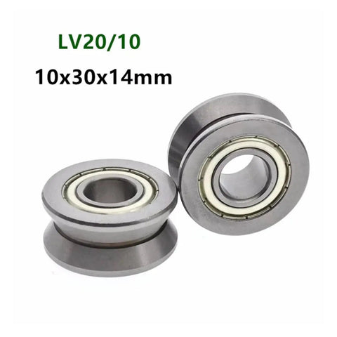 Workhorse Grade V Groove Ball Bearings 10x30x14mm Lv20/10ZZ smooth glide for guide rail track wheels and tool carts.