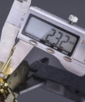Digital caliper measuring folding hinge from Six Piece Set Folding Hinges for Dining Tables and Flaps Hidden Invisible Zinc Alloy Hinge System