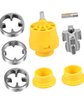 Durable Pvc Pipe Threader Kit With Electric Drill Compatible Die Set For Fast 1-2-3-4 Inch plumbering threads including cutter plates.
