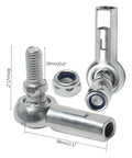 Beefy M8 By 1.25mm Rod End Bearing Set With 8mm Bore, Ball Joint Tie Rod Ends For Steering On ATV Go Kart Mini Bike Drift Trike And Industrial Machinery, Left And Right Hand Threads, silver metal with nut