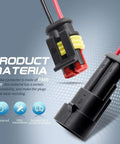 Waterproof 2 Pin Wire Connector Kit For Cars Trucks Boats And Marine Projects, PA66 nylon body, close-up of connectors