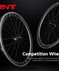 700C Carbon Road Bike Wheelset Tubeless Ready 50mm Depth 28mm Width UD Matte Finish with U Shaped Wind Breaking Profile