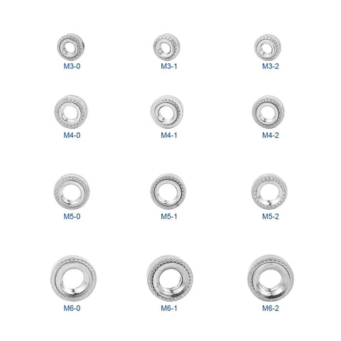 Built Like A Tank 450 Piece Self Clinching Rivet Nut Kit Includes 304 Stainless Steel Pem Fasteners for M3 M4 M5 M6 threaded inserts.