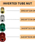 Inverted tube nut sizes for Heavy Duty 3/16 Inch Stainless Steel Brake Line Kit, 25 Foot Tubing Roll With 16 Fittings For Hydraulic Brake Systems