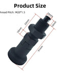 No Sweat Plug And Play Push Fit Ball Nose Spring Plunger M20x1.5 Carbon Steel with dimensions 10mm pin diameter, 33mm stroke.