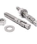 One Half Inch By Three And One Half Inch Stainless Steel Wedge Concrete Anchors Heavy Duty Bolts For Cement A2-70 Strength