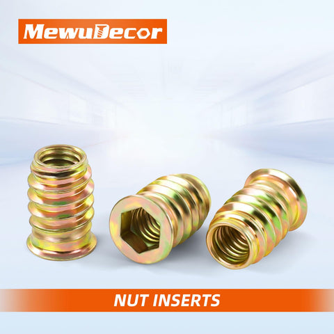 5/16-18 Threaded Inserts For Wood Nutserts For Furniture Screw-In Nut 25mm Length Hex Drive 25 Pieces