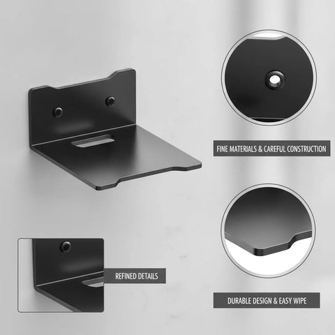 Wall Mounted Floating Shelf Bracket In Carbon Steel For Sturdy Open-Frame Support, Space-Saving Design with refined details, 1 piece