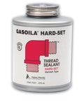 Hard Setting Permanent Thread Sealant With Fast Dry Red Varnish For PVC Metal Rubber Wood And More Heavy Duty Leak Proof Seal In A Brush In Cap Applicator BT04 One Quarter Pint Can displayed with red pipe illustration