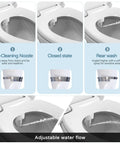 Non Electric Bidet Toilet Seat For Elongated Toilets With Soft Close Lid And Self Cleaning Nozzles Adjustable Water Pressure