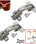 Two Pack Corner Cabinet Door Hinges Set With 135 Degree Opening Soft Close Hardware With Screws for easy install.