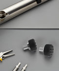 Toe Stops and Brake Blocks for Quad Roller Skates with tools, adjustable non marking rubber pads for outdoor skating