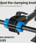 Wall Mounted Bike Repair Stand With Swivel Clamp, Easy Install, Bench Style Work Stand clamp detail, 88 lbs capacity