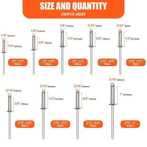 Slick Top Shelf 100 Pack 1/8 By 1/2 Inch Stainless Steel Flange Pop Rivets Knock Out Rust Resistance For Auto Shop Projects And Home DIY Builds Rivet Kit Compatible