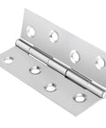 24 Pack 3.5 Inch Stainless Steel Folding Butt Hinges Silver Rust Proof Heavy Duty Cabinet Door Hardware Screws Included Smooth Silent Operation Beast Mode Strength For Projects close-up of a hinge with mounting holes