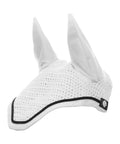 Dressage Saddle Pad And Crocheted Bonnet Set For Horses White And Black Two In One Equestrian Gear With Contoured Poly Cotton Padding