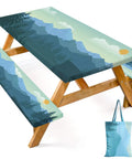 Three Piece Waterproof Picnic Table Cover Set With Bench Covers And Storage Bag For 72 Inch Tables, nature design print