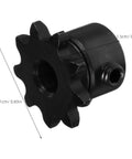 Durable 9 Tooth Roller Chain Sprocket Gears In Carbon Steel With High Load Capacity For Quiet Industrial Power Transmission and smooth chain drive systems that rock, showing a detailed close-up.