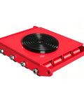 Heavy Duty Machine Skate Dolly With 360 Swivel Caster Plates For Effortless Equipment Transport and Industrial Workshop Load Mover, red steel frame and rollers.