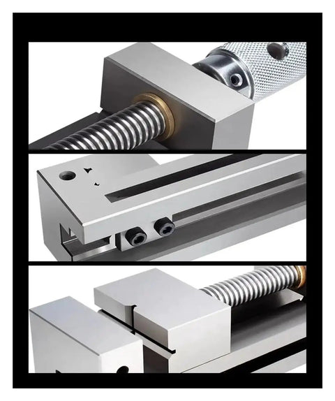 Close-up view of Professional Grade Right Angle Vise For CNC Milling Machines with steel structure and precise alignment features.