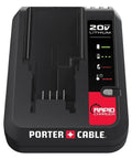 Porter-Cable 20V Max Lithium Ion Charger With 2 Amp Fast Charge And Overload Protection Compatible With All 20V Max Batteries