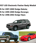 Plug And Play 5 Pin LED Flasher Relay Direct Replacement For Dodge Ram 1998 2002 1500 2500 3500 Dakota Viper Turn Signal And Hazard Module Fix Hyper Flash Convert Incandescent To Bright LED, EP27 module for Dodge Dakota Durango Viper