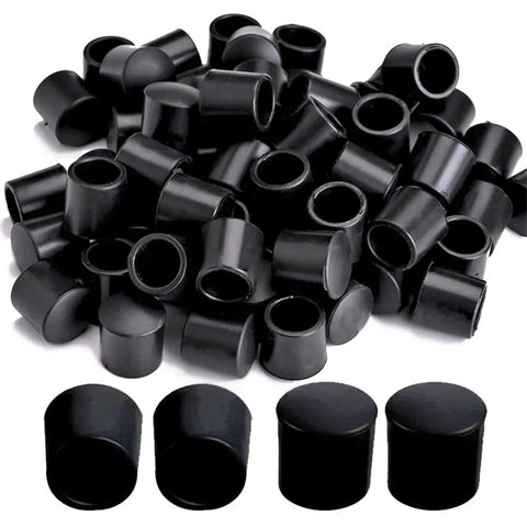 Premium Rubber Door Stop Tip Replacement Set 16 pcs, black rubber bumpers for wall and floor protection, visible from above