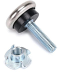 24 Pack M6 Adjustable Furniture Leveling Feet With T Nut showing a leveling foot and T-nut for wobbly table stabilization.