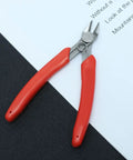 Two Pack Stainless Steel Wire Cutter Pliers with Sharp Nose for Easy Wire Cutting and Stripping on black and white paper background.