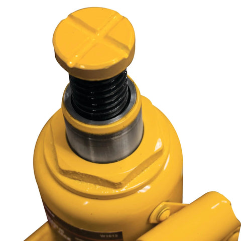 Top view of Beefy 12 Ton Heavy Duty Shorty Bottle Jack For Cars Trucks And Farm Equipment with adjustable screw top extender.