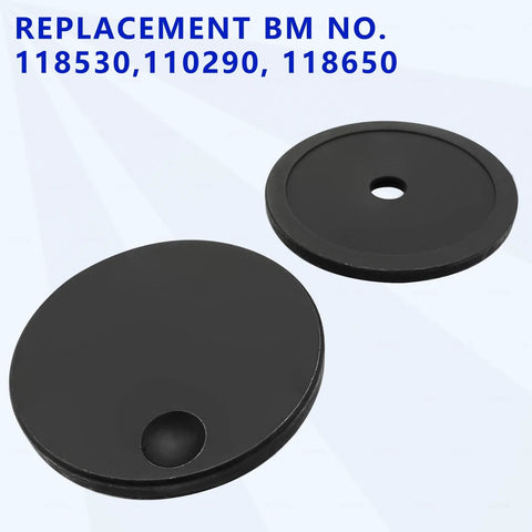 Front view of two black rubber vacuum pump seal remover discs for BMW N53/N54/N55 engines.
