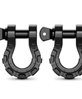 Beefy D Ring Shackles Set 68,000 Lbs Break Capacity 17,000 Lbs WLL Two Pack With Seven Eighths Inch Screw Pin Front View