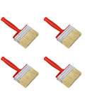 4 Piece Stain Applicators Set With Natural Bristles For Decks, Terraces, And Furniture Coating Projects, rustproof ferrules, top view