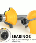 Pro DIY Woodworking Router Bit Set With Quarter Inch Shank 35 Piece Set showing yellow edge routing bits with high-quality bearings.
