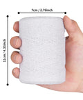 White Cotton Butchers Twine Heavy Duty 2mm Thick String 656 Feet Food Grade Kitchen Baker String held in hand