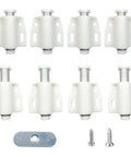8 Pack White Magnetic Push To Open Cabinet Latches Kit With 8 Strike Plates And 40 Fixing Screws Easy Install Hardware