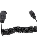 Coiled Trailer Plug Adapter 7 Pin To 13 Pin Socket 9.84 Foot RV Extension Cable, black coiled cable with molded connectors