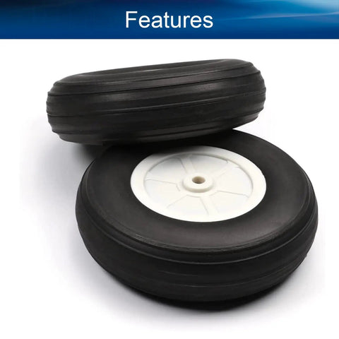 Ultra Lightweight 4 Inch RC Airplane Foam Wheel Tire Set With Plastic Hub 2 Pack PU Sponge Tire for model planes