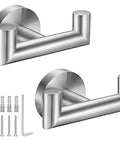 Built To Last Heavy Duty Towel Hooks For Bathrooms And Kitchens Brushed Nickel SUS304 Stainless Steel 2 pack with hardware