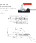 Heavy Duty Push Pull Toggle Clamp Delivering Knockout Grip And Quick Release Action For Rock Solid Welding Jigs and blueprints showing measurements.