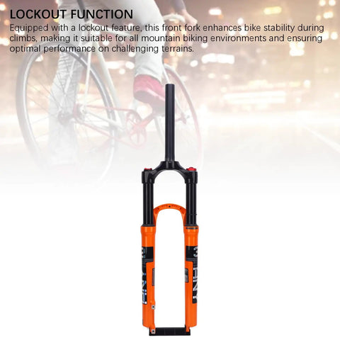 Mountain Bike Front Suspension Fork 27.5 Inch Air Suspension Magnesium Alloy Damping System Orange Trail Ready Shock Absorption