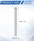 Built To Last 304 Stainless Steel Dowel Pins For Shelves And Cabinets 3x30mm 100 Pack Rustproof And Smooth Finish shown