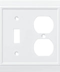 Classic Architecture White 2 Gang Single Switch And Duplex Wall Plate Covers Pure White Finish For Outlets And Switches 1 Pack Old School American Design For A Clean Coordinated Look Across Your Home