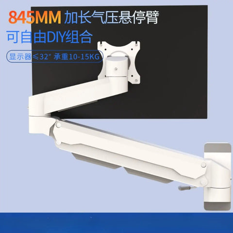 Straight Up Heavy Duty Monitor Mount For Industrial Wall Screens And Extended Articulation Arms Featuring 15 Kg Weight Limit, white steel design.