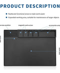 Magnetic Silicone Soldering Mat With Heat Resistance Up To 932 Degrees Fahrenheit, Expanded 17x12 Inch Work Surface With Labeled Features