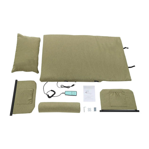 Heavy Duty Electric Bed Lift Backrest With 660 Lbs Capacity Sit Up Chair For Elderly And Disabled Patients features components and remote control.