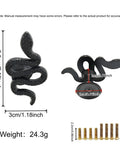 Snake Shaped Cabinet Knobs Set of 4 Dope Black Zinc Alloy Drawer Pulls and Door Handles, 2.16in x 1.18in